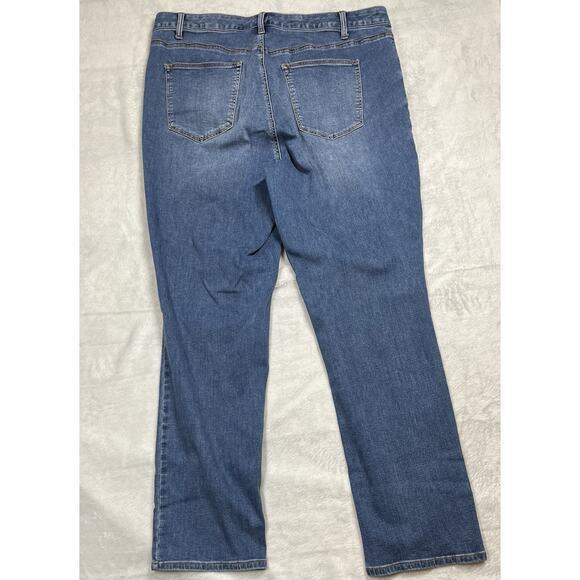 Talbots Flawless Women's Jeans Size 18W Stretch High Waisted Straight Leg Denim - Picture 3 of 10